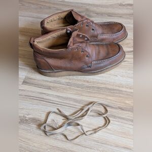 Rare Vintage Red Wing Chukka Moc Toe  Boots Vibram Soles Us 10 Leather Shoes 80s